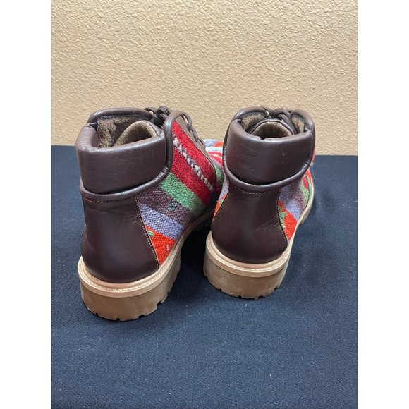 Vintage Handmade Turkish Rug Carpet Boots Wool Rug Shoes Boots Booties Size 39 - Picture 8 of 9